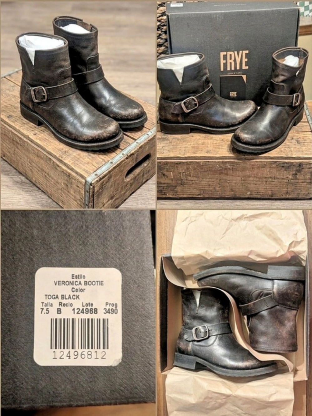 Frye Veronica Bootie Black Ankle Boots US 7.5
